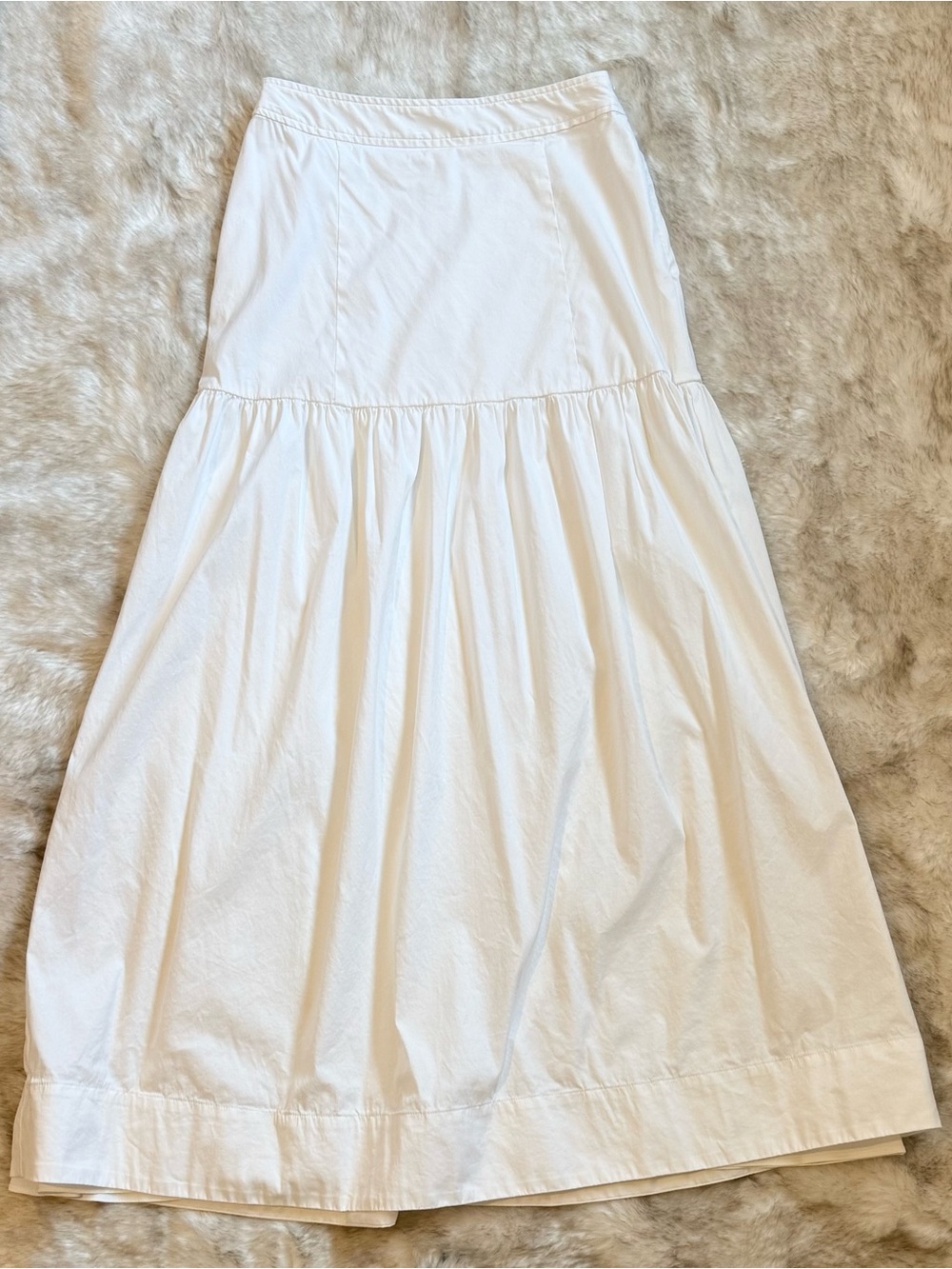 WHBM White Tiered Maxi Skirt